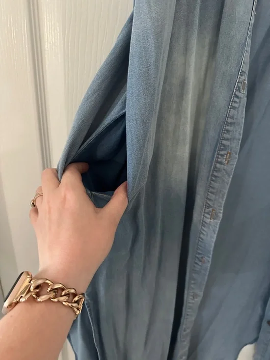 Caslon Light Wash Denim Shirt Dress Jacket - Light Blue - Picture 4 of 6